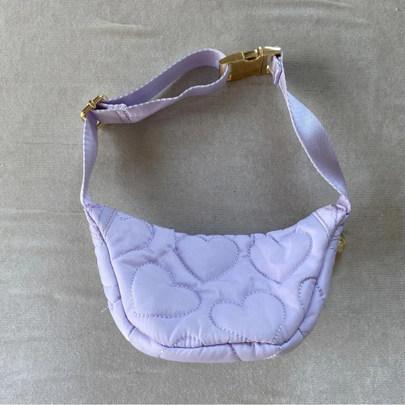 Stoney Clover Lane XOXO Puffy Purple Fanny Pack + H and Tennis Patch - Picture 3 of 5